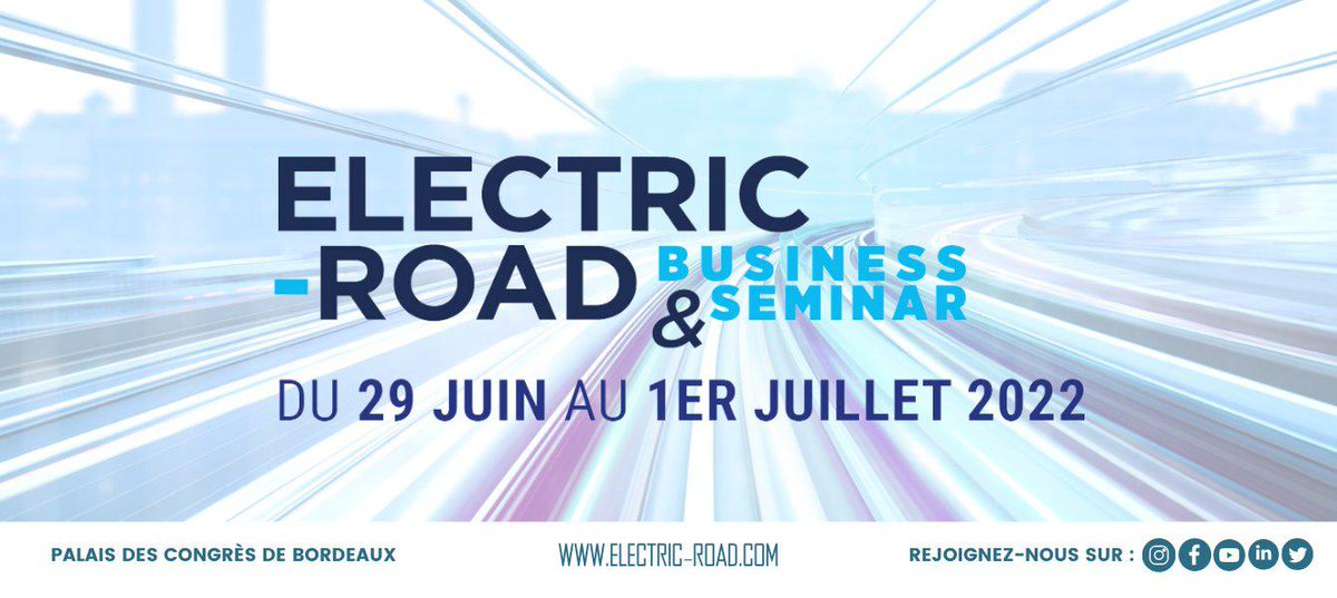 🚘Les #NouvellesMobilités vous intéressent? 
Venez nous retrouver au forum de l'<a href="/electric_road21/">Electric Road</a>, du 29/06 au 01/07, au #PalaisDesCongrès de #Bordeaux pour échanger avec nos experts sur la #MobilitéElectrique et ses #Innovations🔌<a href="/EDF_Aquitaine/">EDF Nvelle-Aquitaine</a> <a href="/EDF_Entreprises/">EDF Entreprises</a> <a href="/Izivia/">IZIVIA</a>