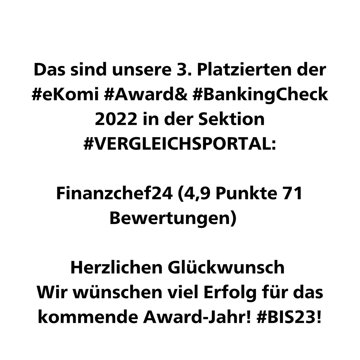 BankingCheck's tweet photo. @finanzchef24 
⭐⭐⭐⭐⭐
#bankingcheck #ekomi #award #bankingcheckaward #ekomiaward #gewinner #berlin #finanzen #fintech 
#insurtech #versicherung #feedback #feedbackcompany #kundenbewertungen  #Bewertungsplattform https://t.co/KpJF4eI8Ec