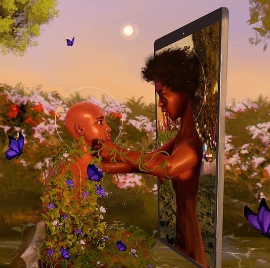 HarrietMaher1's tweet photo. Showing this month in Milan as part of #UrbanPixels - BLOOM II #NFT by @lethabohuma_art ๐บ๐ช Lethabo is a South African digital artist exploring her experience as a young African female, using mirrors and flora to reflect on her self and the growth that this reflection offers โจ https://t.co/bW8rVBvYxg