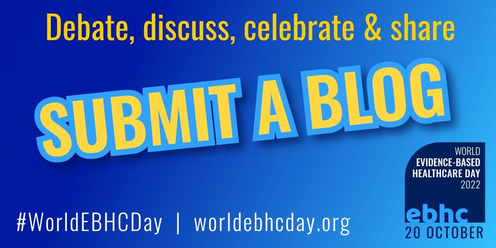 The campaign for #WorldEBHCDay 2022 focuses on ‘Partnerships for Purpose’ &amp; how partnerships within &amp; across the global evidence ecosystem work to bridge research, policy &amp; practice, &amp; realise the potential of #EBHC. 

Share your knowledge with the world! worldebhcday.org/take-action