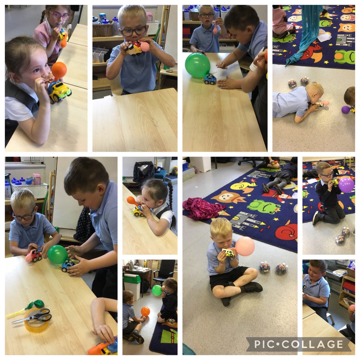 BartonMossCPS's tweet photo. Reception Class had a super time in Science lesson today making ‘Balloon cars’👏 discussing the different types of transport and also practised counting to see how far they could make their Balloon Cars travel. @Mrs_B00th @SwantonSarah @mrsunsworth35 #bartonmossscience https://t.co/9S0qchaJfF