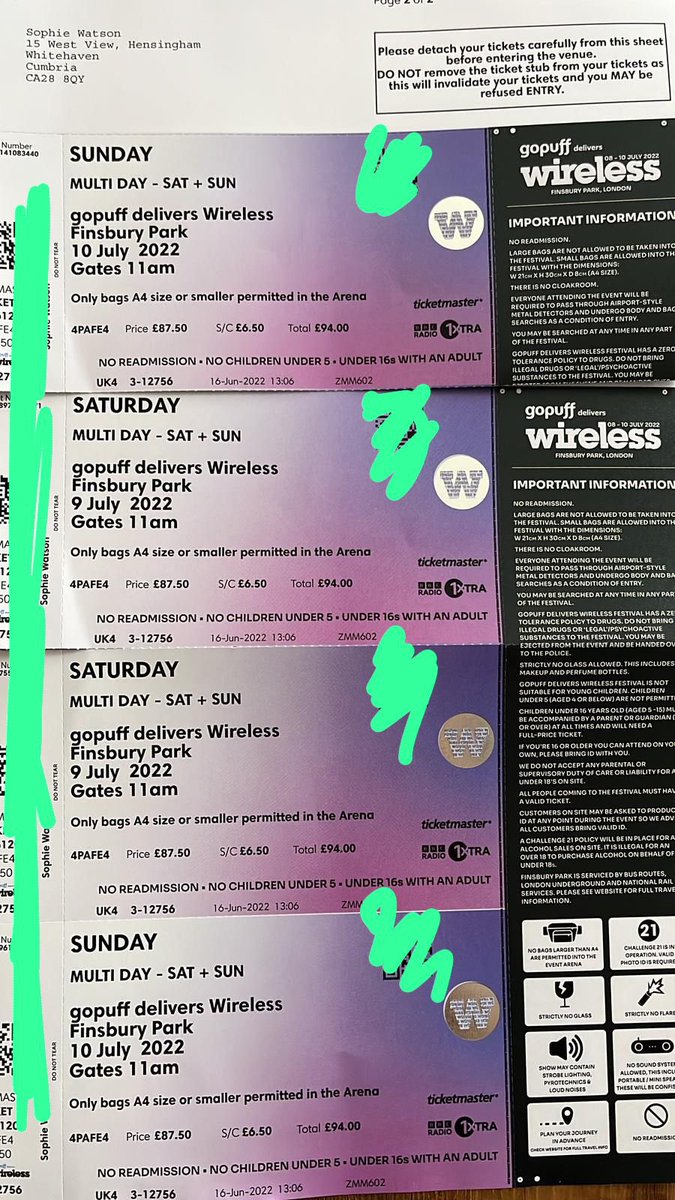 sophiemariewat2's tweet photo. Wireless tickets £200 for all. Dm for more info x https://t.co/wm3KNC4aQk