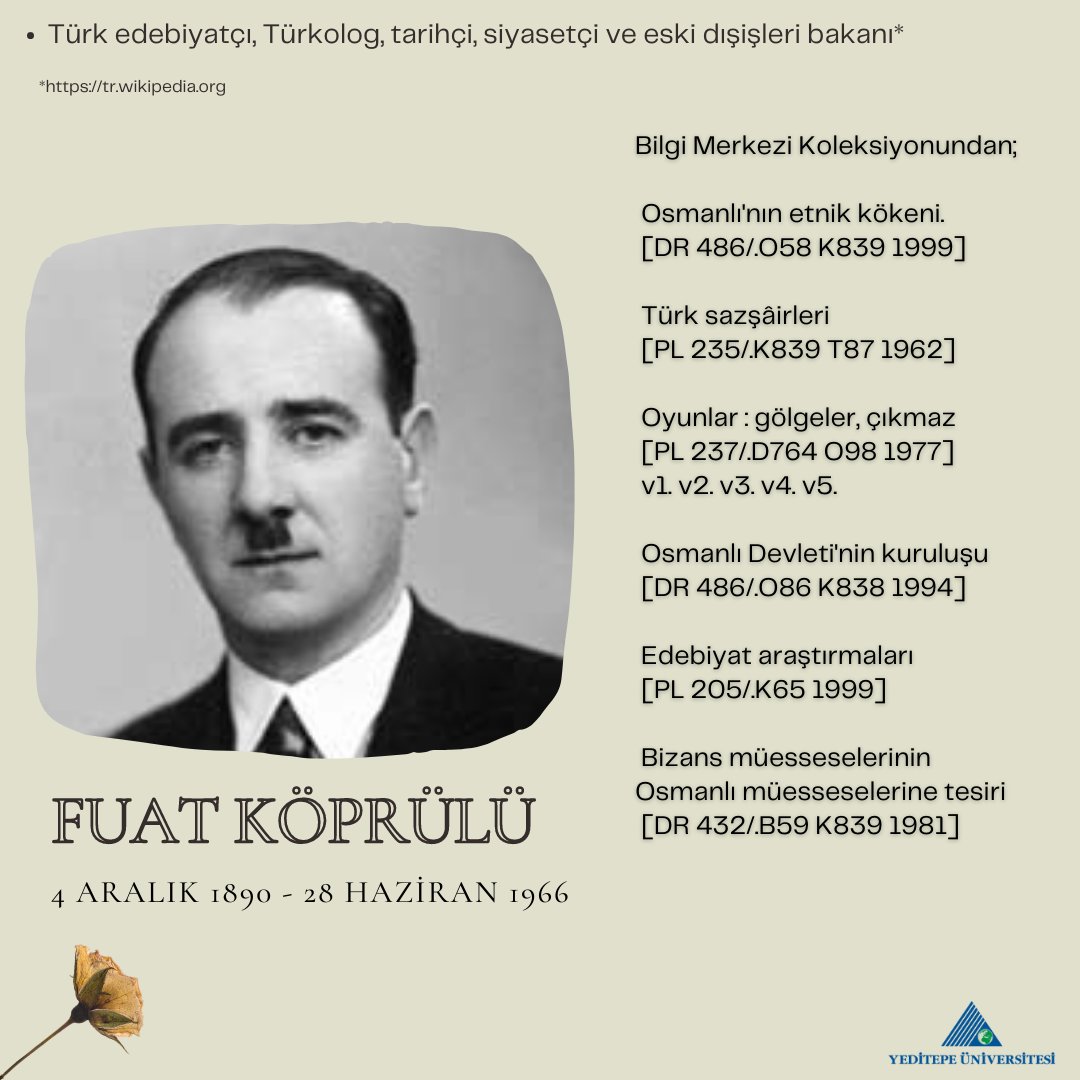 "Bir milletin edebiyatı, milli ruhu ve milli hayatı göstermek için en samimi bir ayna sayılabilir."
#FuatKöprülü
