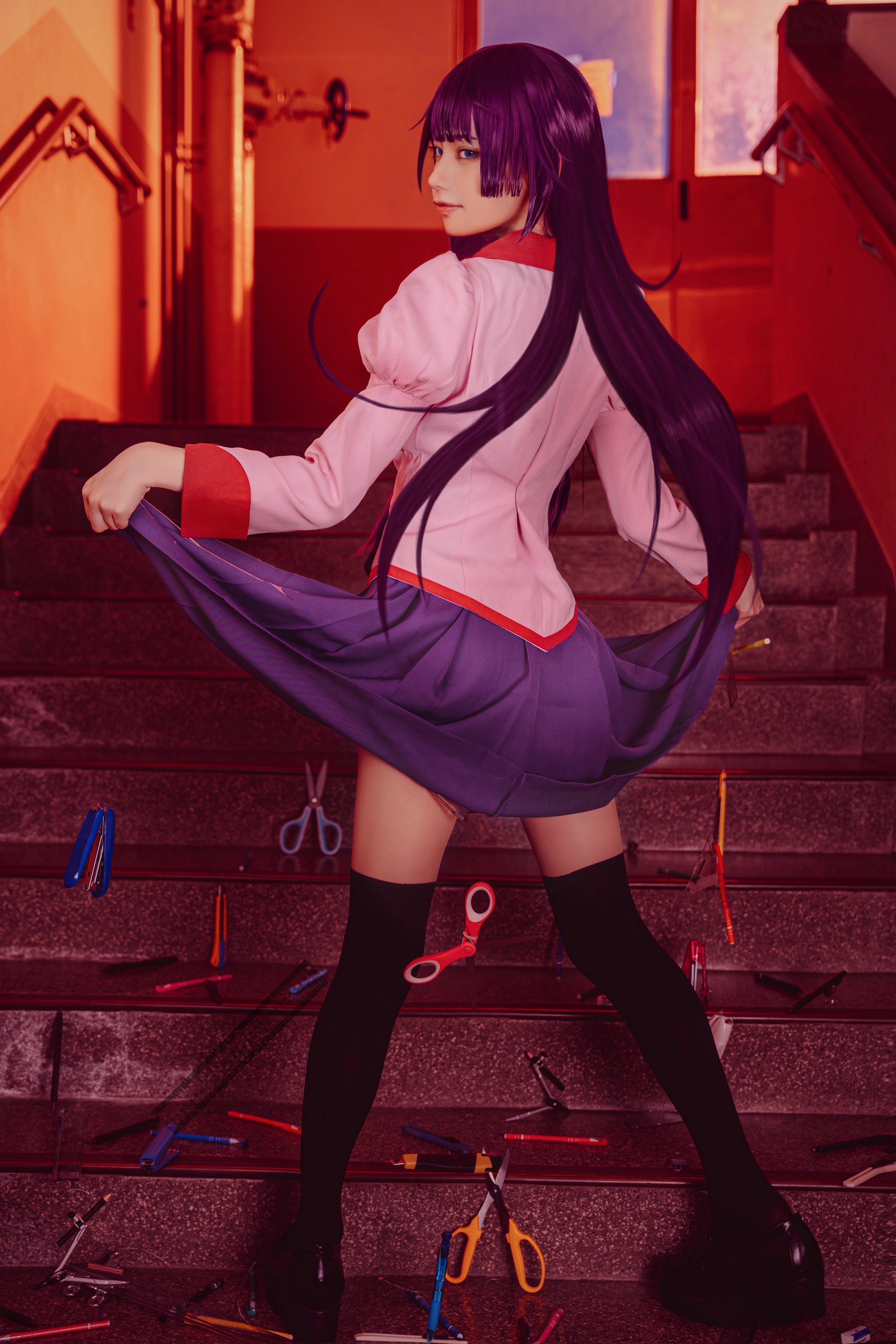 akari akase hitagi senjougahara monogatari cosplay