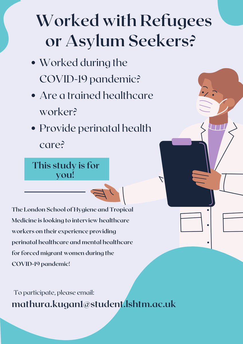 For her Master's degree, Mathura is conducting important research exploring the experiences of health workers in providing perinatal mental health care to refugees and asylum seekers during covid-19.  Please consider participating if this is you, and help by sharing widely! Thx!