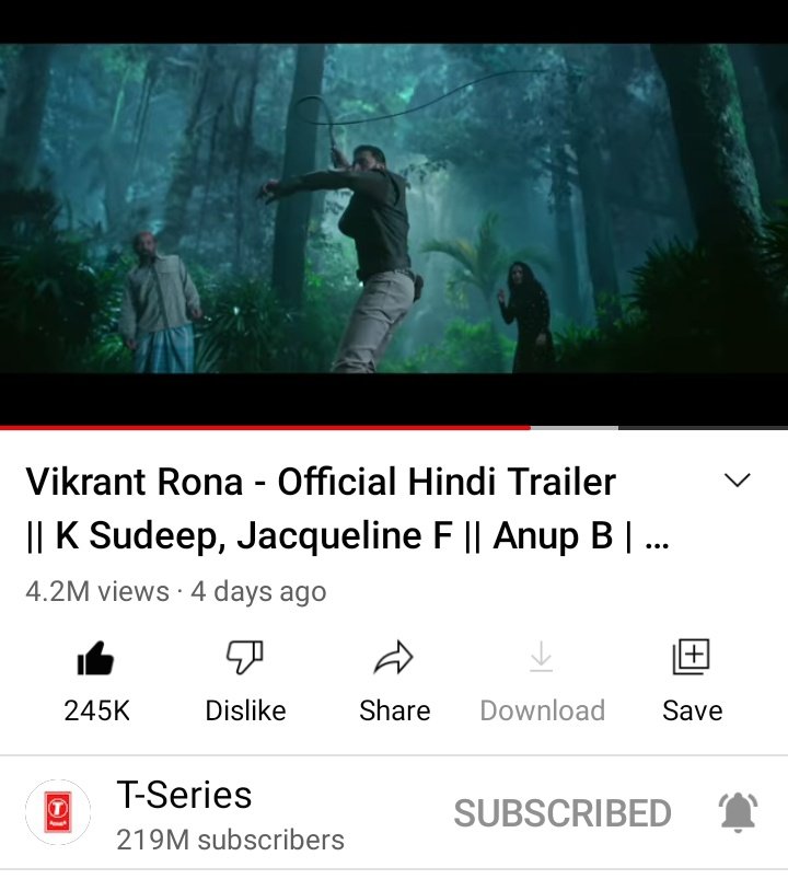 BOSSm97072892's tweet photo. VikrantRonaTrailer is 💯🔥🔥🔥
#VikrantRonaTrailer 4.2M VIEWS 245K like (organic organic)
#HITtrailer 22M VIEWS 300K Like (Paid paid)
Only one day gap #VRin3D 🔥🔥
@KicchaSudeep @anupsbhandari 
@nirupbhandari @neethaofficial 
@AJANEESHB @Asli_Jacqueline https://t.co/snFzYGFbhB
