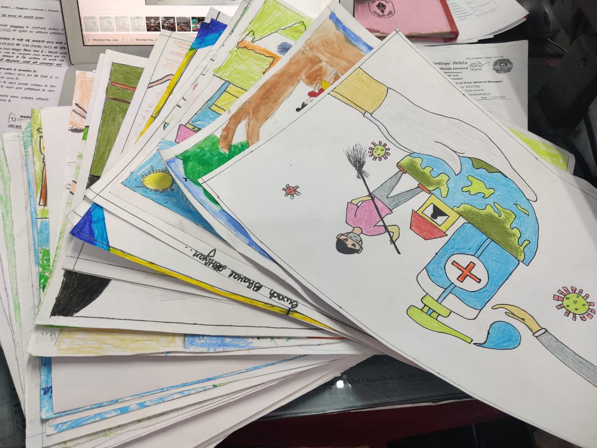SocialWcl's tweet photo. @TeamWCL As a part of Swachhtha Pakhwada activities at Ballarpur Area, drawing competition had been conducted for the employee wards. https://t.co/m713R3XcUz