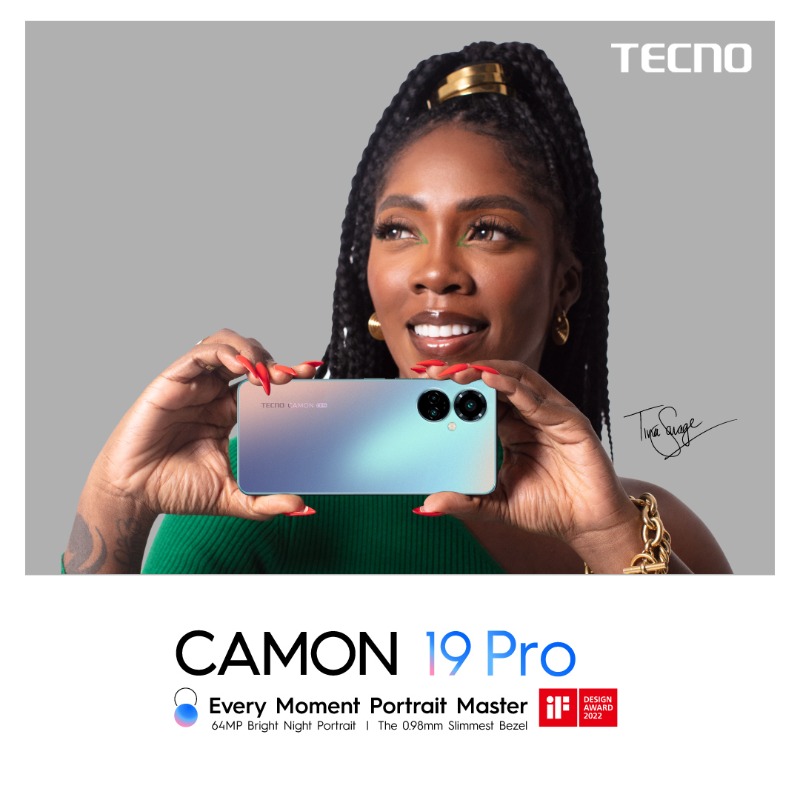 It’s your Queen @tiwasavage with the CAMON 19 Series - The #PortraitMaster. Loaded with 64MP low light portrait camera, 0. 98mm slimmest bezel design, 256GB +8GB mega storage, and lots more. Visit tecno-mobile.com/nga/phones-lis… for more.

#TECNOCamon19Launch
#TECNOCamon19
#CAMON19Series