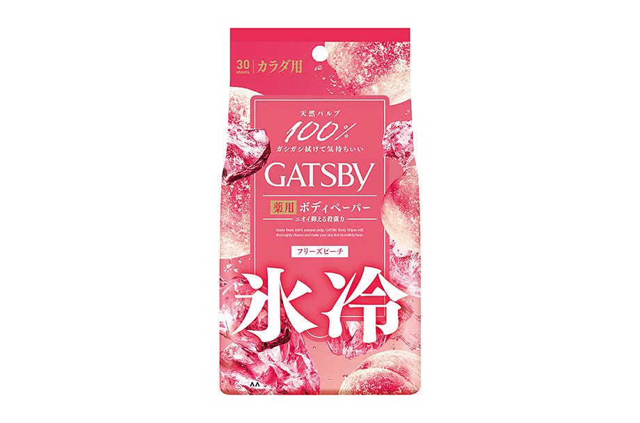 夏の汗拭きシート「GATSBYフリーズピーチ」以外の選択肢ない。シート分厚いし冷房の風が当たると痛いくらい涼しくなる