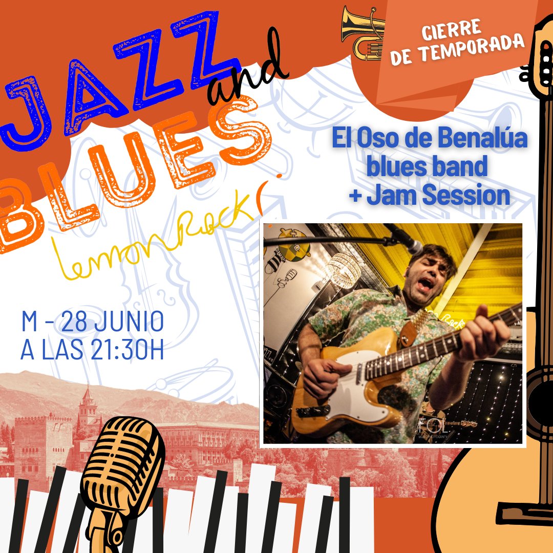 IMPOSIBLE PERDÉRSELO!! Cierre de temporada Jazz 'N' Blues con El Oso de Benalúa blues band + Jam Session. Entrada en puerta 5€, músicos GRATIS