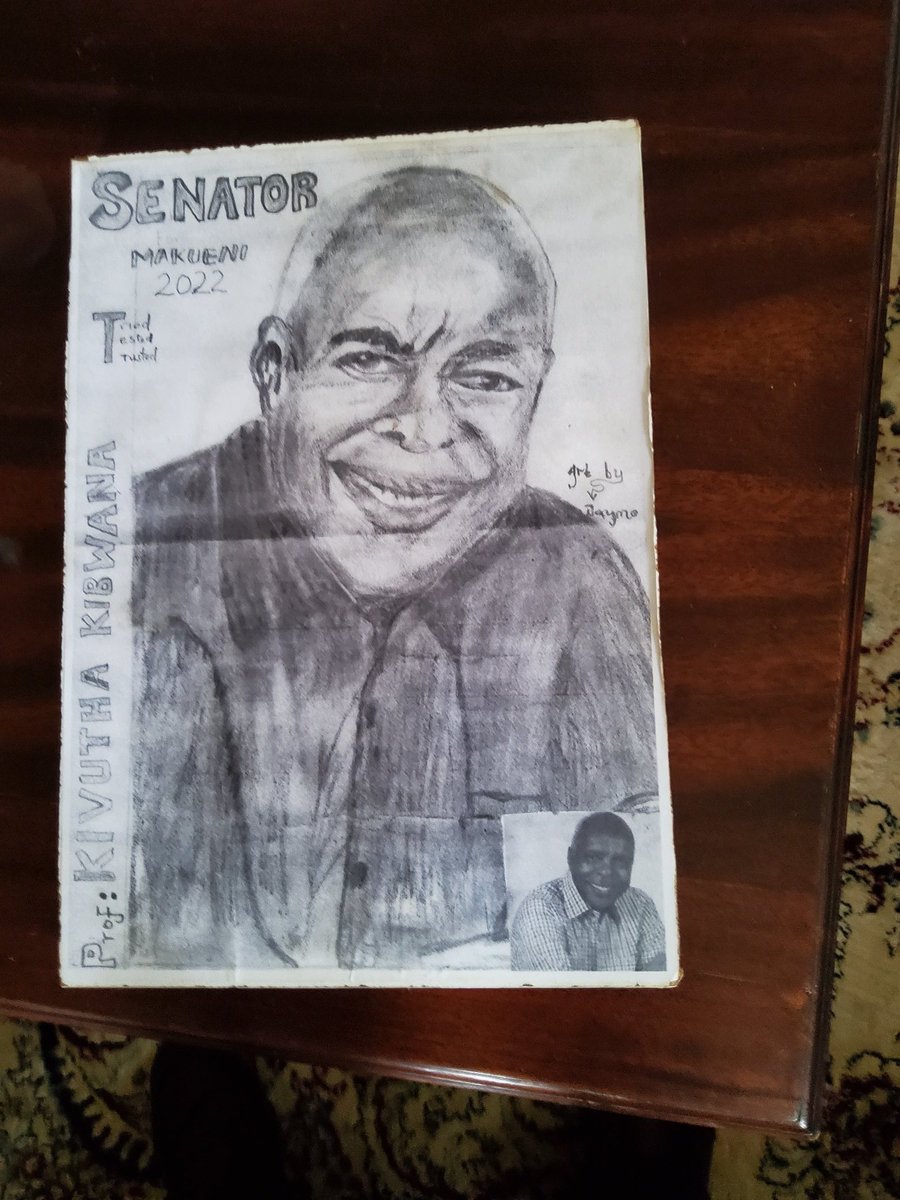 ProfKibwana's tweet photo. A young artist's impression of myself. When Rt Hon Raila Odinga came to Makueni at the beginning of the Azimio Movement, the young gentleman had already prepared a picture of him @RailaOdinga. There is lots of talent at the grassroots. And especially among young people. https://t.co/eJ6L9Zi0Bz