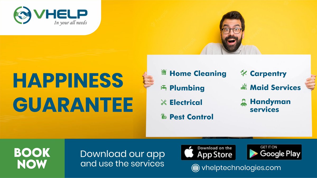 VHelpHomeServi1's tweet image. One stop source for expert local services in Dubai. Get professionals near you to take all your home services needs including plumbing, electrical, carpentry, and more.

Book Your Services Today