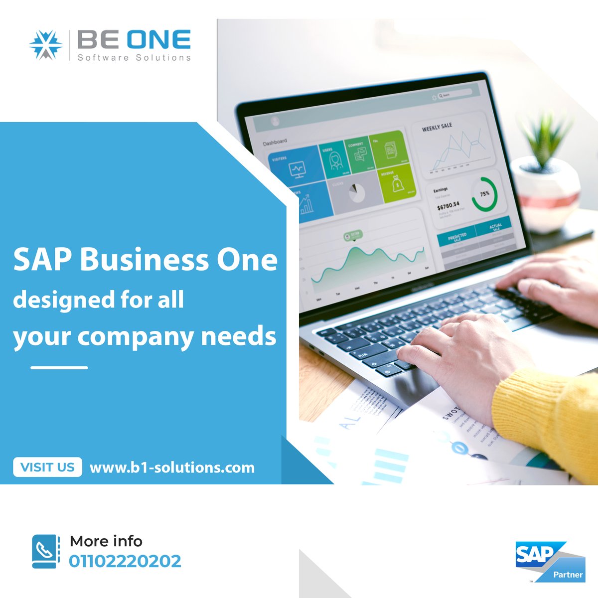 BeONESoftwareS2's tweet image. SAP Business One designed for all your company needs
Industry solution tailored to your business needs, to get your free Demo visit us b1-solutions.com or contact +20110 222 0202

#software_solutions #business_one #technical_support #Be_One #SAP #SAP_Buisness_One #CRM