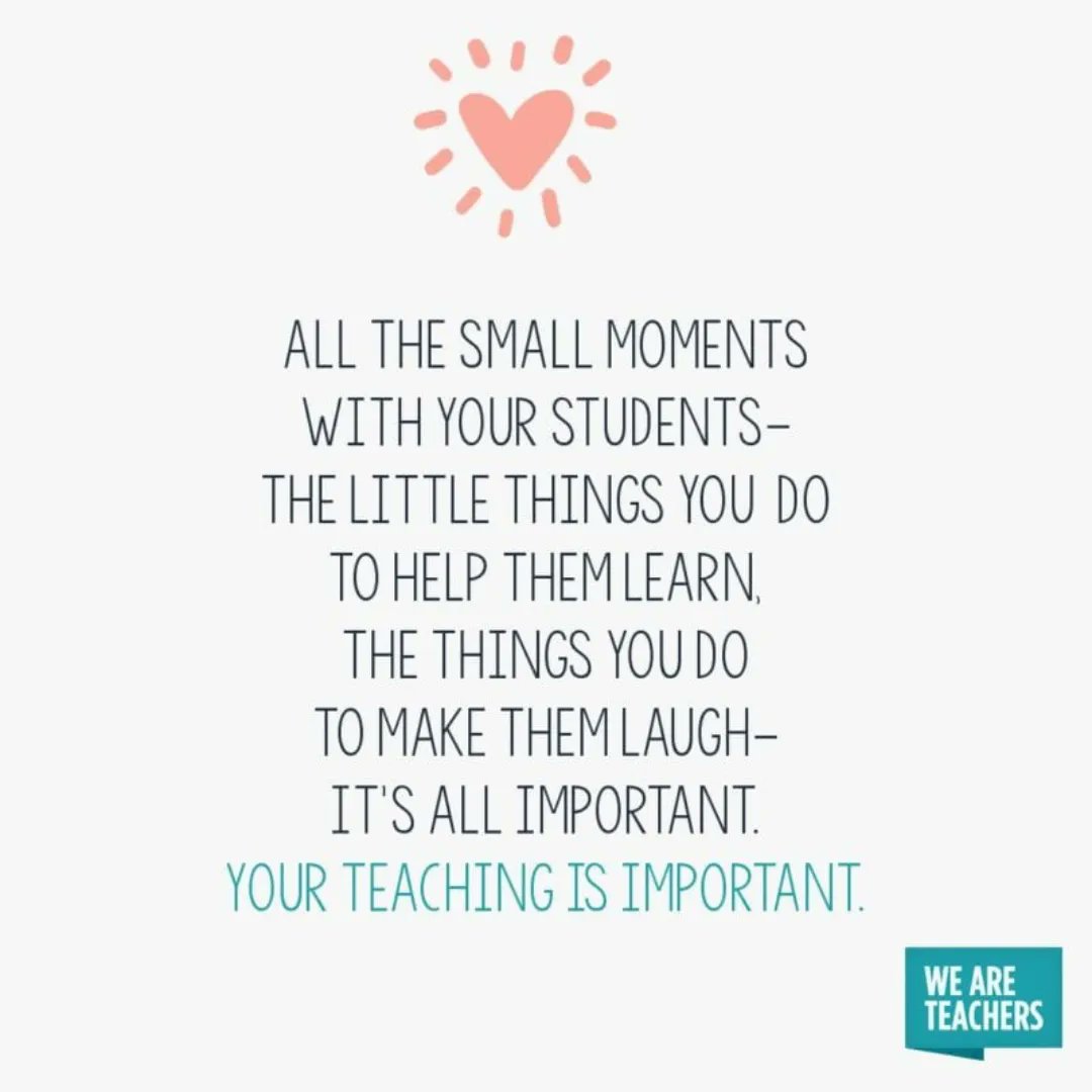 It's all important! All those small moments 💞 
📷 <a href="/weareteachers/">We Are Teachers</a>
🌐 restorativegroup.org

#RestorativeGroup #RestorativePractices #edchat #K12 #learning #edleadership