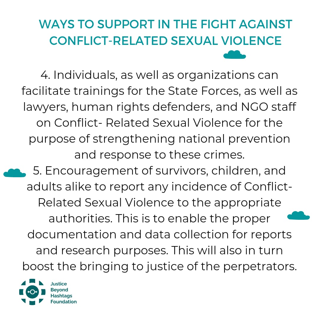 Here are a few of the ways you can support in the fight against conflict related sexual violence. 📌📌📌
