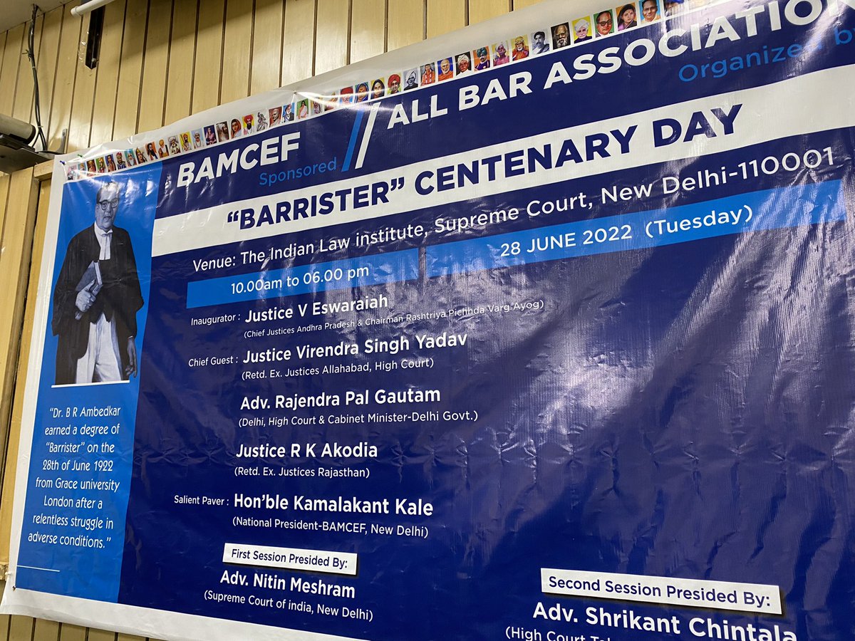 nitinmeshram_'s tweet photo. Thanks all Lawyers for joining us on 100 years of #BarristerAmbedkar.

In 1925, Baba Saheb was offered by British Government a Judge post in Bombay Civil Court for 3 years &amp; High Court Judge after 3 years. Baba Saheb refused and continued to remain Barrister.

Thanks Baba Saheb🙏🏿 https://t.co/9D7Z9hMTy8