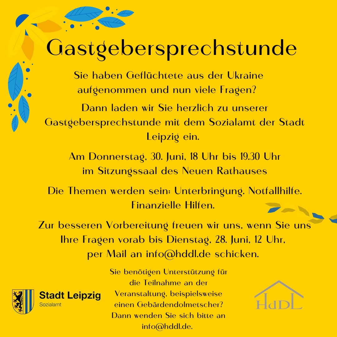 Menschen, die Geflüchtete aufgenommen haben, haben viele Fragen - dafür gibt es die Gastgebenden-Sprechstunde vom Bündnis "Wir helfen". Diesen Donnerstag ist das Sozialamt zu Gast zur offenen Fragerunde. Kommt vorbei! (Anmeldung nicht nötig. Achtung, Ort diesmal Rathaus!)