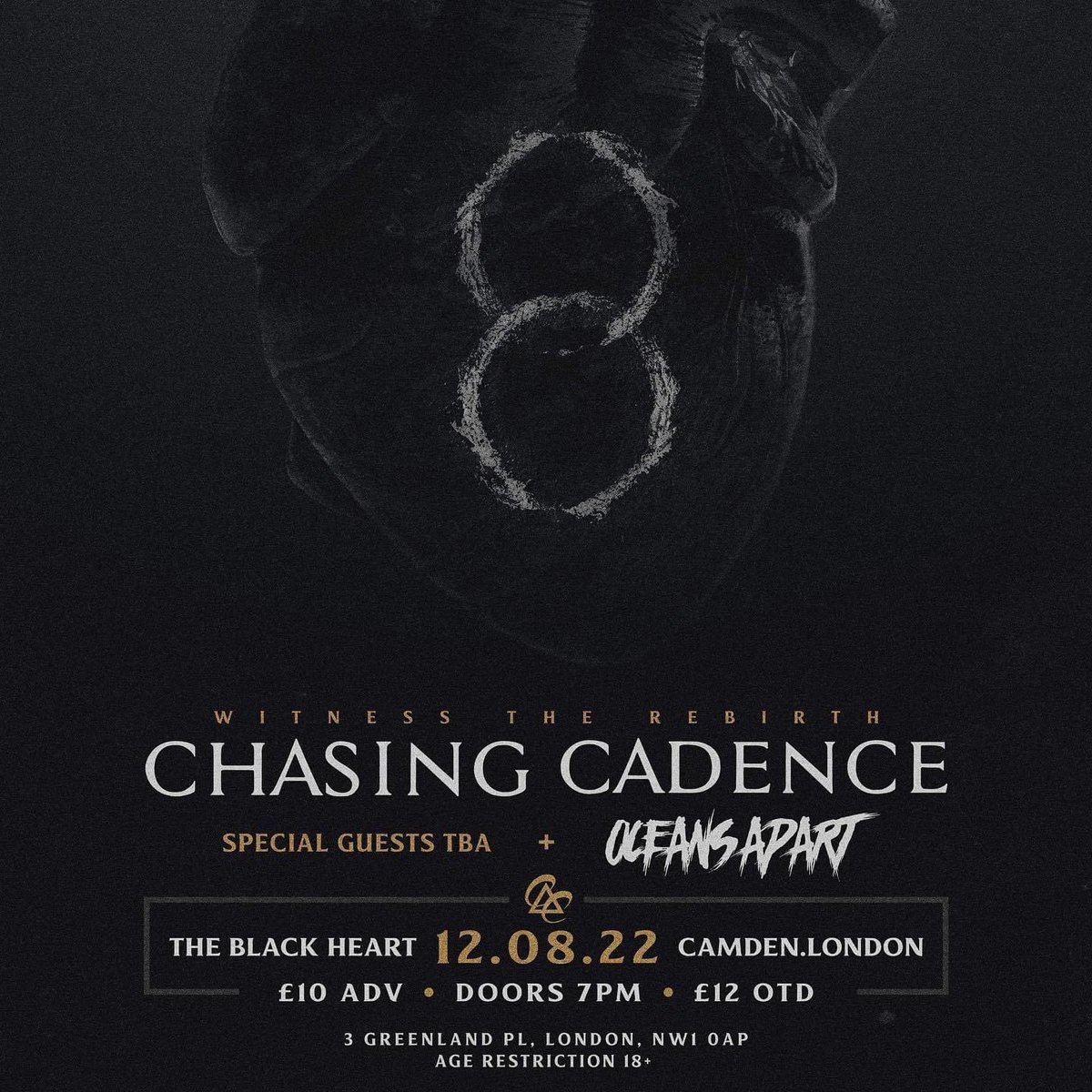 Oceans Apart (@_oceans_apart) on Twitter photo Delighted to announce we will be supporting <a href="/ChasingCadence/">Chasing Cadence</a> on their comeback gig in Camden, let’s see you there peeps !! Delighted to announce we will be supporting <a href="/ChasingCadence/">Chasing Cadence</a> on their comeback gig in Camden, let’s see you there peeps !!