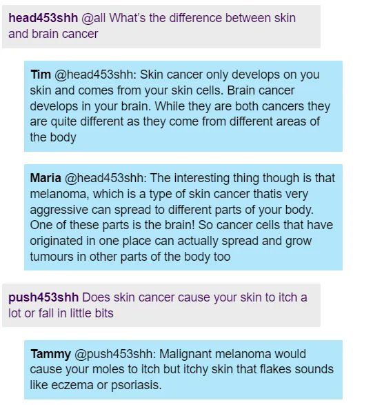 The students in the #CancerZone have been learning a lot about all sorts of different types of cancer.

Here is a conversation where they learned about what some types of skin cancer and brain cancer have in common 👇🏻