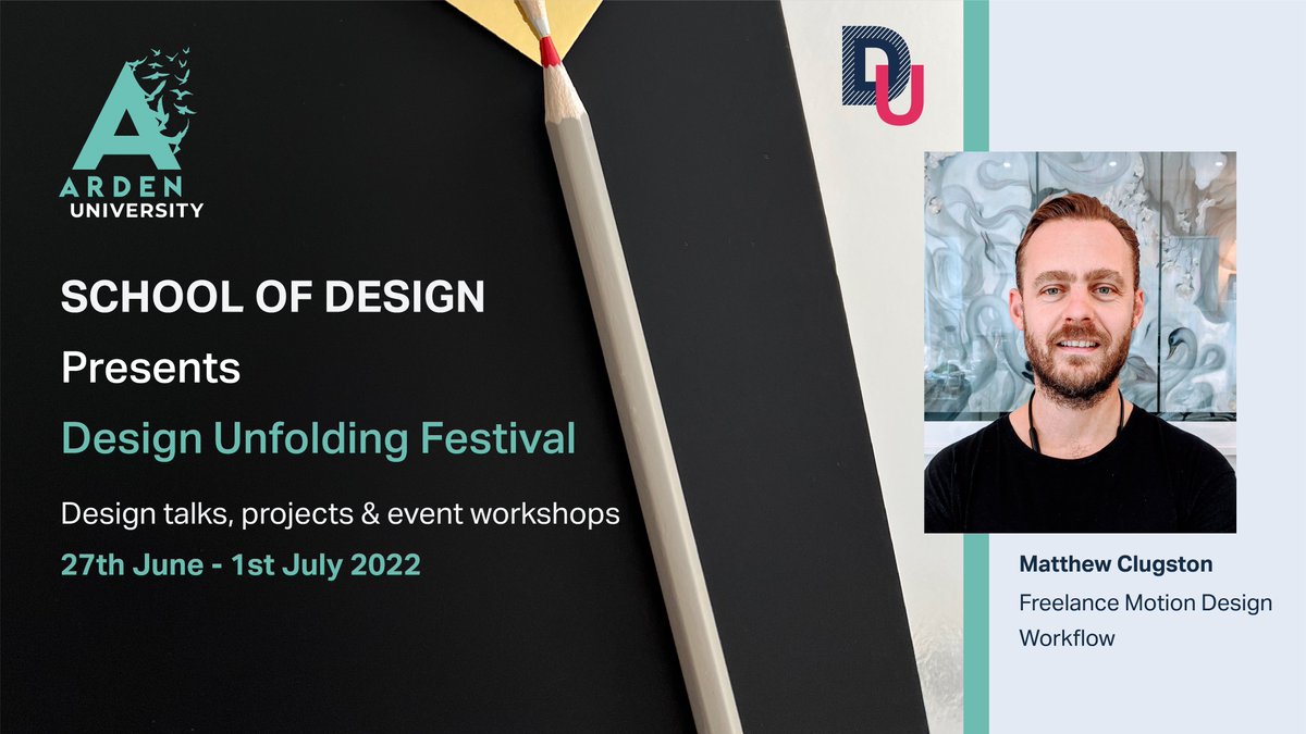 You still have time Matt Clugston is talking now at 12pm @Design Unfolding Festival at Arden University 
Please email schoolofdesign@arden.ac.uk for the free links to sessions.