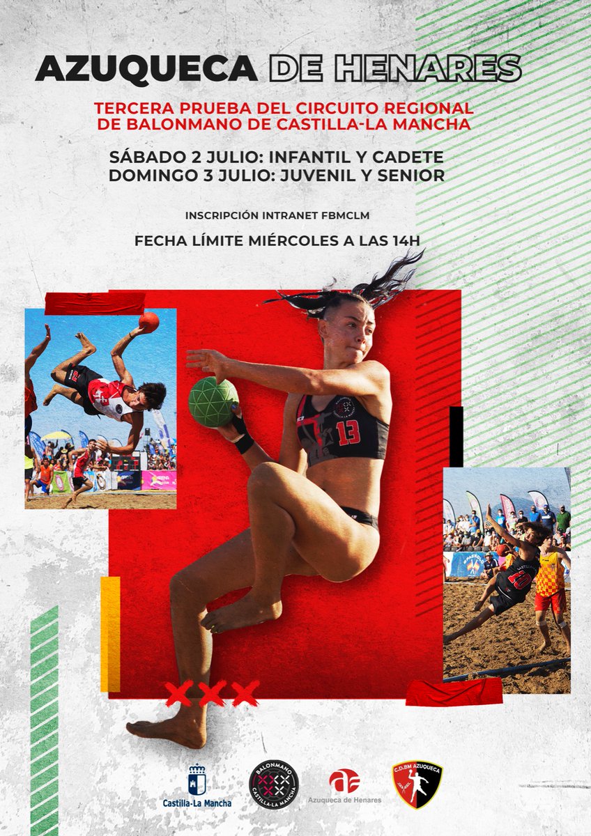 🔥 Este fin de semana toca disfrutar de una nueva prueba del #CircuitoRegional de BM Playa ⛱️

📅 2 y 3 de julio
📍 #AzuquecaDeHenares

📝 Inscripciones abiertas hasta el miércoles 29 

<a href="/BmPlayaAzuqueca/">BM Playa Azuqueca</a> <a href="/AytoAzuqueca/">AyuntamientoAzuqueca</a>