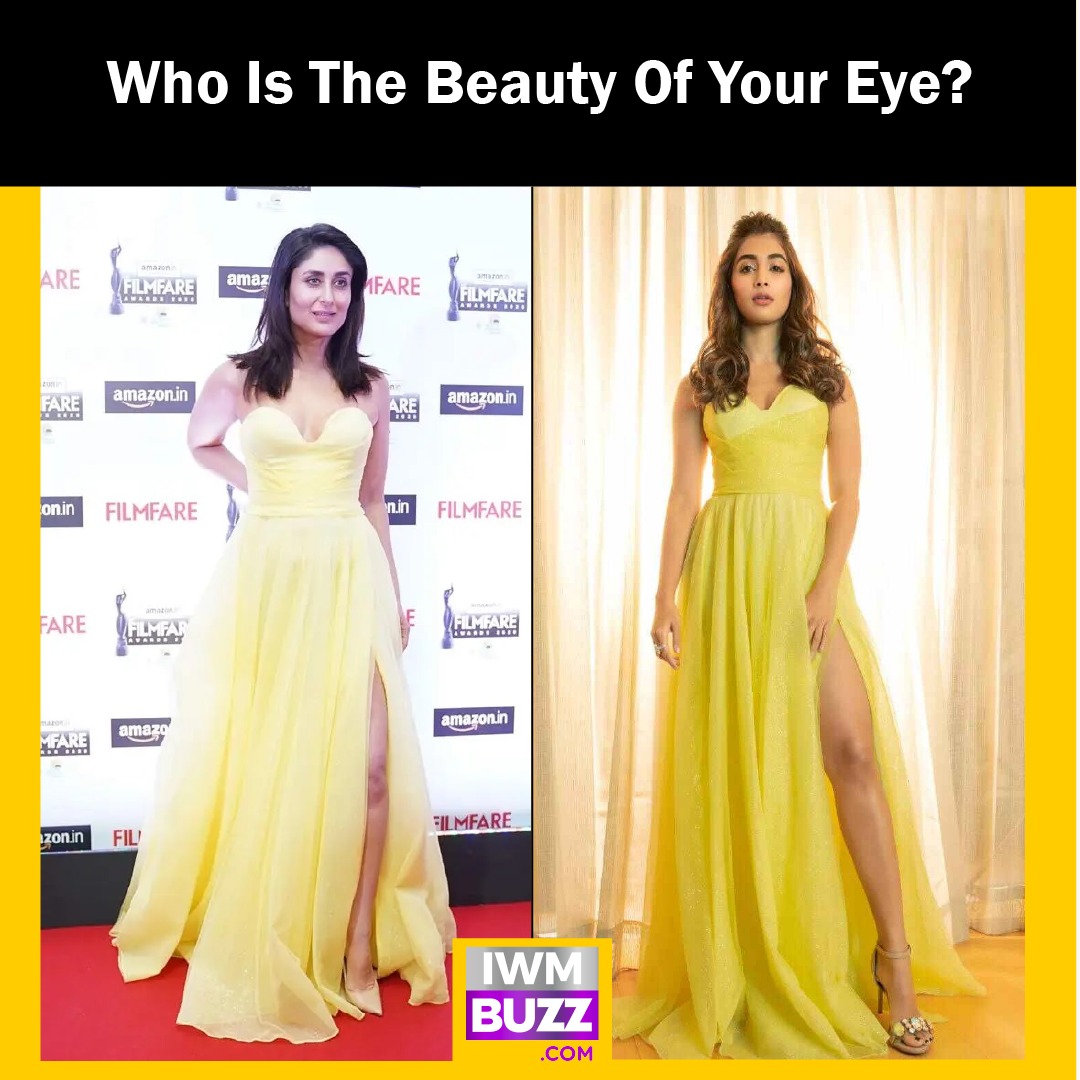 iwmbuzz's tweet photo. Who Looks Alluring In Yellow Off Shoulder Gown Kareena Kapoor Or Pooja Hegde?

#KareenaKapoor
#PoojaHedge

#Alluringlooks #Iwmbuzz #Yellowoutfit #Yellowoffshouldergown #beautifuldivas https://t.co/iH1cNGN5OQ