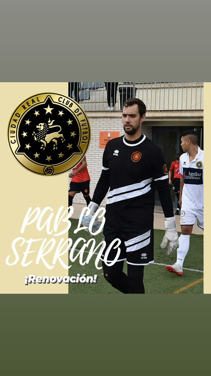 Renovación. Os presentamos a uno de los #porteros que formará parte de la #plantilla y nos hará tener la #portería bien protegida. ¡Enhorabuena!
#Ciudadreal #ciudadrealcf #futbol