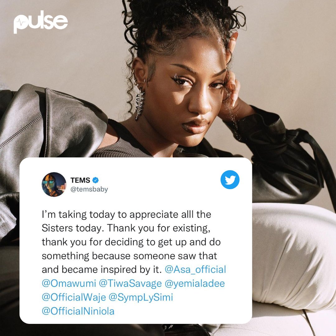 PulseNigeria247's tweet image. &quot;Thank you for deciding to get up and do something&apos; Tems @temsbaby shouts out to all the sisters in the game 👏🙌