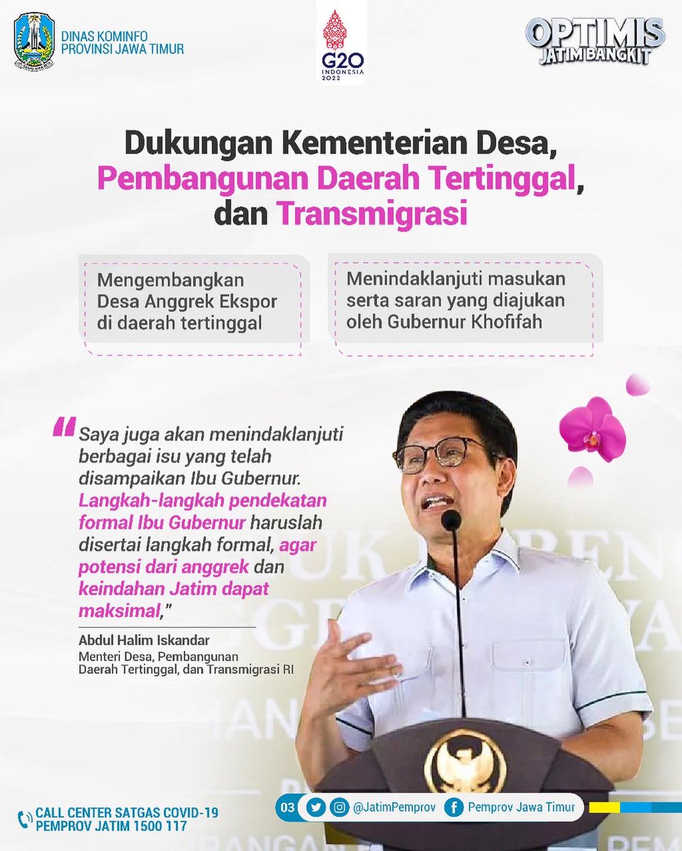JatimPemprov's tweet photo. Pemerintah Provinisi Jawa Timur juga siap memberikan pelatihan bagi petani anggrek.
#optimisjatimbangkit #bungaanggrek #pemprovjatim #jatim https://t.co/OvFvqjASz0