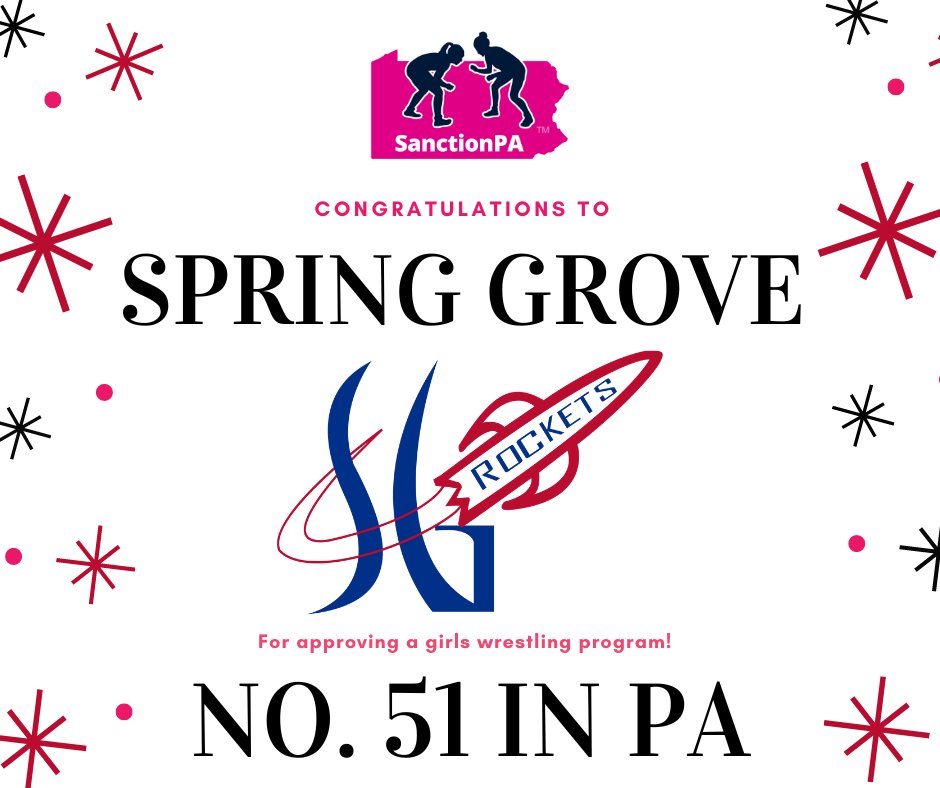 PA_GirlsWrestle's tweet photo. Waking up to #51 today after a momentous evening.  Congrats Spring Grove for starting a girls wrestling program! #SanctionPA @PAPowerWrestle @PA_wrestling @ptoc134 @ScottFMartin @SGASD_Athletics @SGSchoolNews https://t.co/V4D4UtGR6g