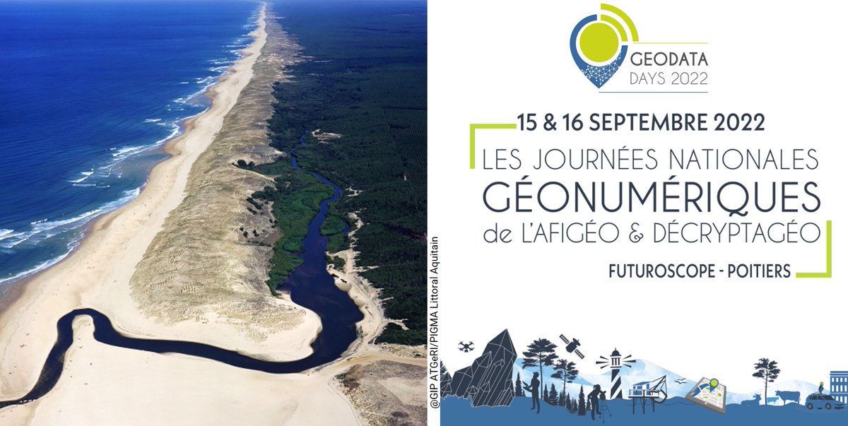 afigeo_asso_fr's tweet photo. GeoDataDays 2022 - 2 Grands thèmes abordés : "Les espaces maritimes et côtiers" + "Le changement climatique dans les SIG". La geodata s'adapte aux enjeux environnementaux pour une meilleure connaissance des espaces sensibles. Programme complet ici : https://t.co/OxqRhXGdQY https://t.co/5DT9j6TnIx