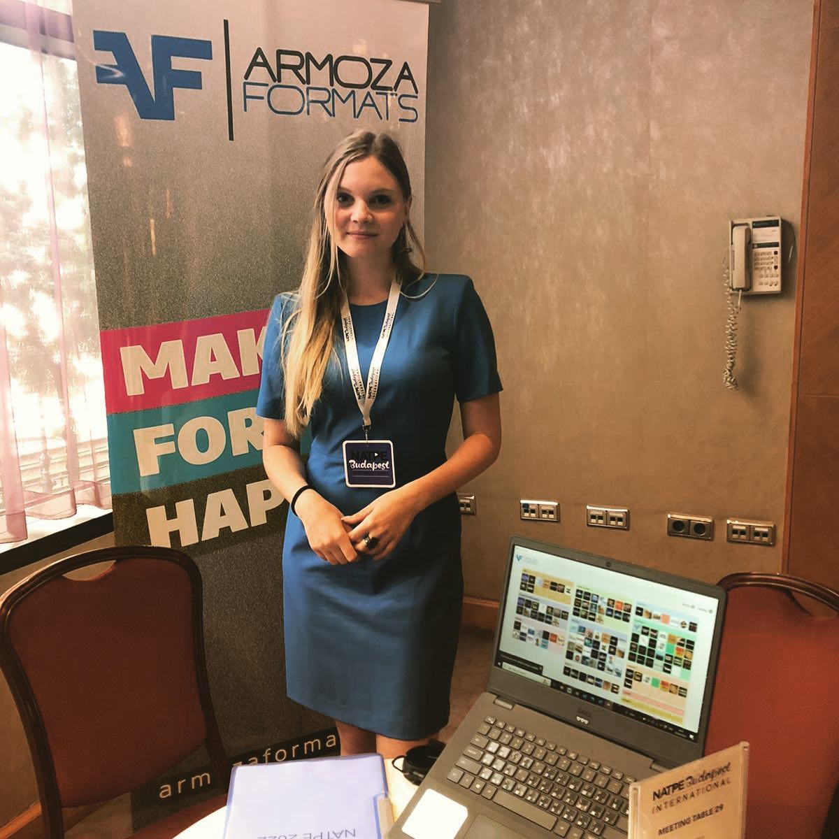 ArmozaFormats's tweet photo. Elizaveta is representing Armoza Formats at NATPE Budapest so stop by to hear about our latest formats! #natpebudapest #armozaformats https://t.co/vPX7VUAux7