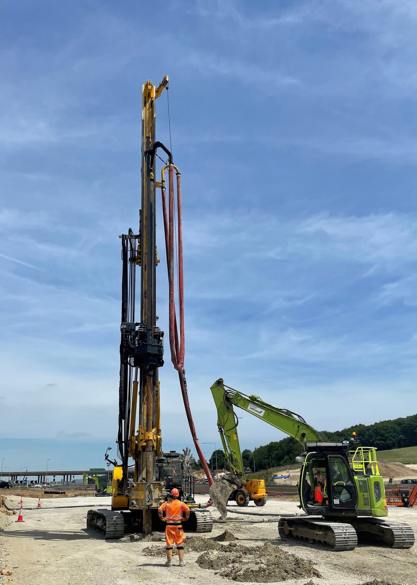 On site in Kent on the M2 junction 5 improvements project installing more than 1700No rigid inclusions for new roundabout bridge embankments, working for <a href="/GRAHAMGroupUK/">GRAHAM Group</a>. #kellerexcellence #highways #construction #groundengineering