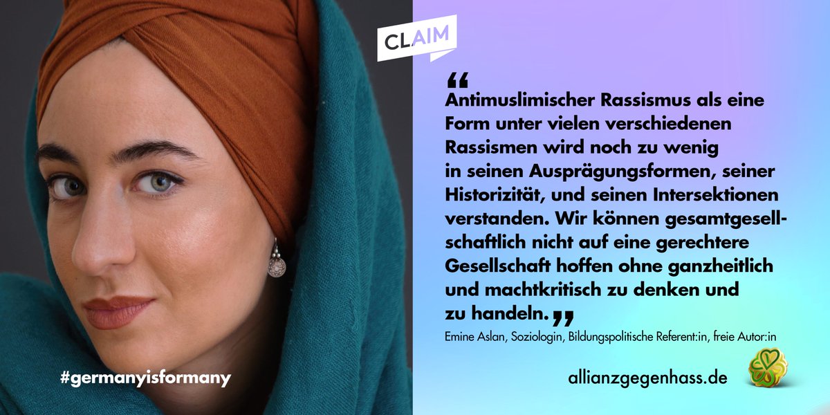 CLAIM_Allianz's tweet photo. Danke @emineElShabazz! #germanyisformany
"Dies ist einerseits fatal, da eine mehrfachmarginalisierte Community stigmatisiert und zurückgelassen wird,... https://t.co/7QfmviCFXN