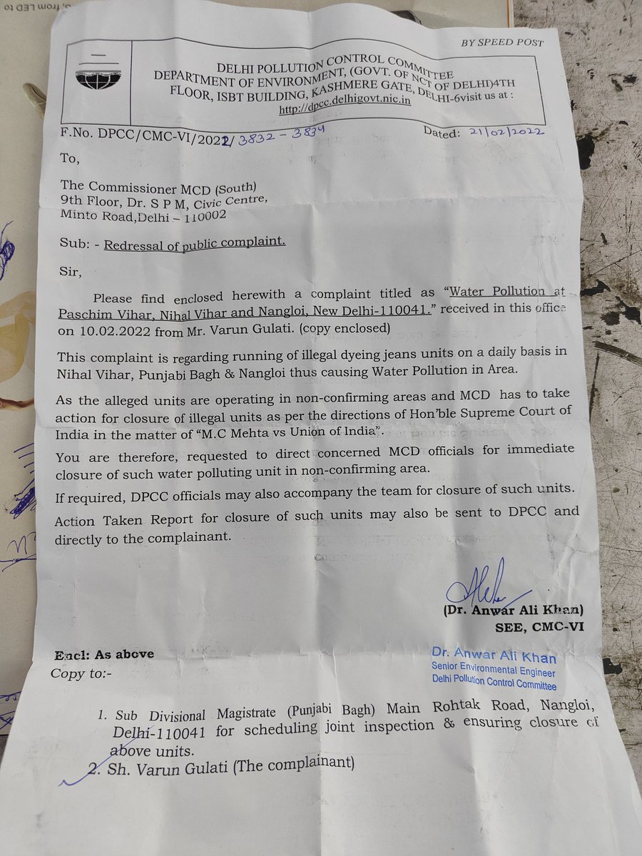 Varun Gulati 🇮🇳 (@varungulati84) on Twitter photo #दिल्ली में #यमुना दूषित होने का मुख्य कारण है <a href="/Ceo_djb/">Delhi Jal Board</a> <a href="/SDMC_Official/">SDMC_Official</a> , इन दोनो विभागों को <a href="/DPCC_pollution/">Delhi Pollution Control Committee</a> द्वारा पत्र लिखकर अवगत कराया गया था की दिल्ली के #मटियाला #बिंदापुर #मीठापुर में अवैध उद्योगों पर कार्यवाही की जाए पर यह दोनो विभाग कार्यवाही करने में विफल <a href="/AapKaGopalRai/">Gopal Rai</a> #दिल्ली में #यमुना दूषित होने का मुख्य कारण है <a href="/Ceo_djb/">Delhi Jal Board</a> <a href="/SDMC_Official/">SDMC_Official</a> , इन दोनो विभागों को <a href="/DPCC_pollution/">Delhi Pollution Control Committee</a> द्वारा पत्र लिखकर अवगत कराया गया था की दिल्ली के #मटियाला #बिंदापुर #मीठापुर में अवैध उद्योगों पर कार्यवाही की जाए पर यह दोनो विभाग कार्यवाही करने में विफल <a href="/AapKaGopalRai/">Gopal Rai</a>