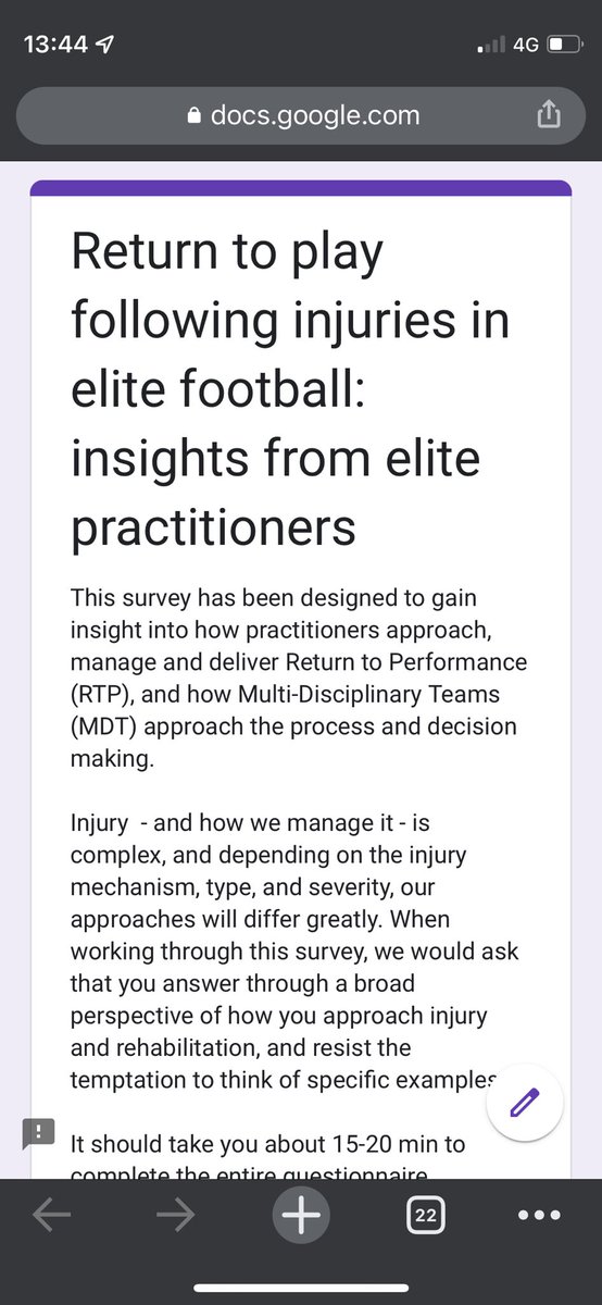 The collection of responses is growing nicely 😁 but we are still looking for some more insights from real world practitioners 🙏

If you work in ⚽️ it’s for you, and please RT 🙏🙏

👇👇👇
docs.google.com/forms/u/1/d/e/…