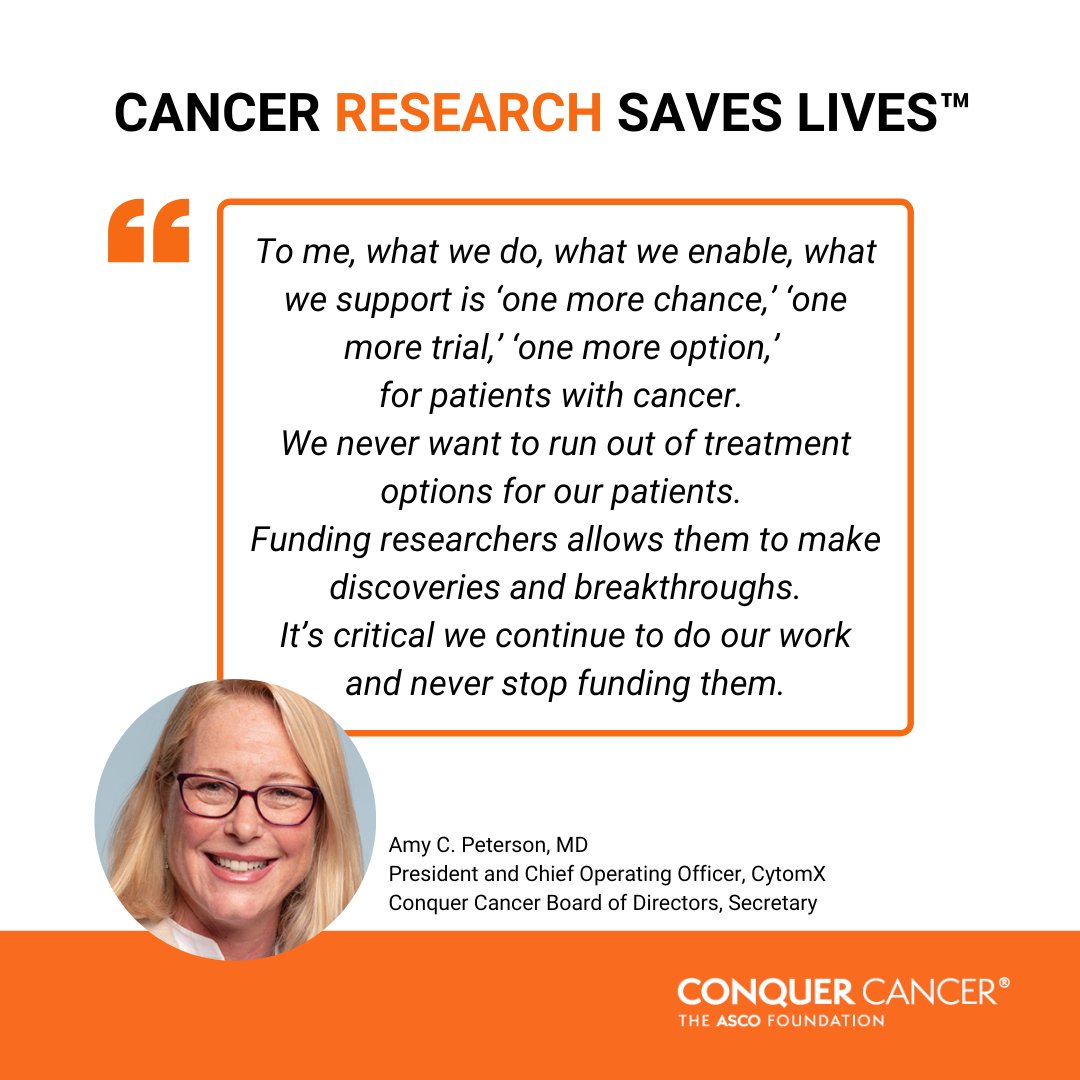 We couldn't work toward conquering cancer without the generous and tireless support of our Board of Directors. Board Secretary, Dr. Amy Peterson, tells us why funding #cancerresearch matters. #oncology
