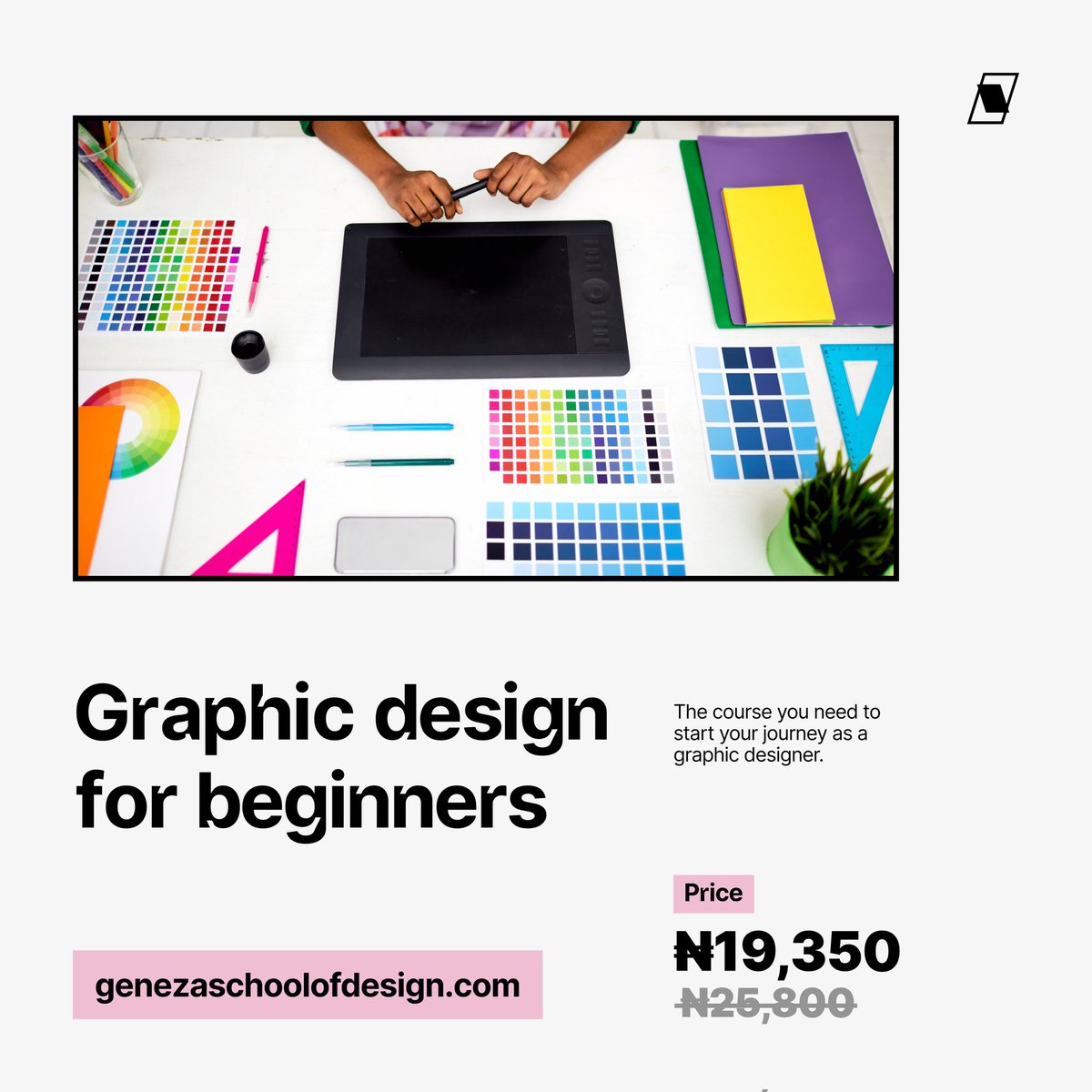 genezaschool's tweet photo. The journey to becoming a good Graphic designer can be complex at times, let’s help you navigate it with ease😊
Take advantage of our 25% discount. Enroll now to start learning 🎉☺️
Click the link in our bio to register today🌟
#ux #ui #uxui #uiux #uxlearn https://t.co/zyINEzwXLy