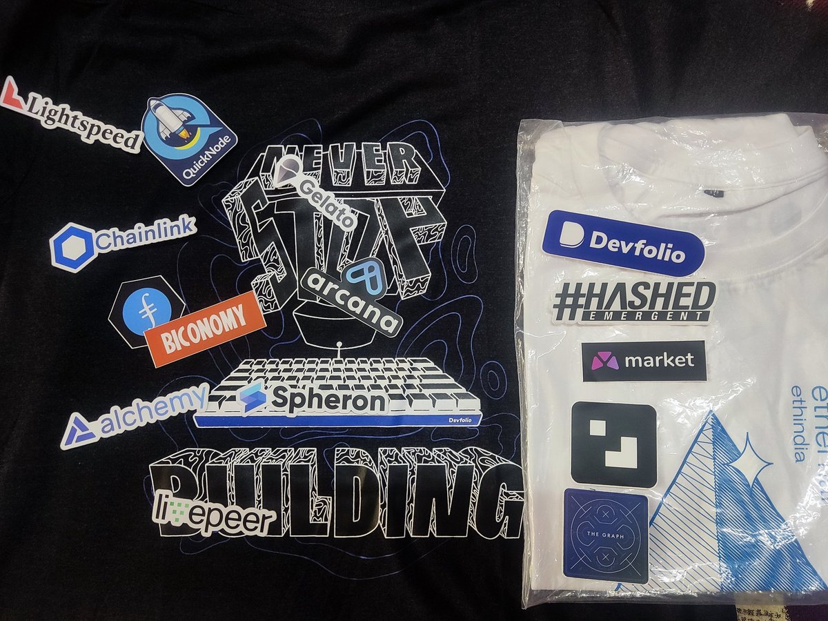 NEVER STOP BUILDING, That's what I did and I will continue to do, Thank you so much  Devfolio for the Amazing Swags 

#ETHINDIA #Blockchain #Dapp #Web3