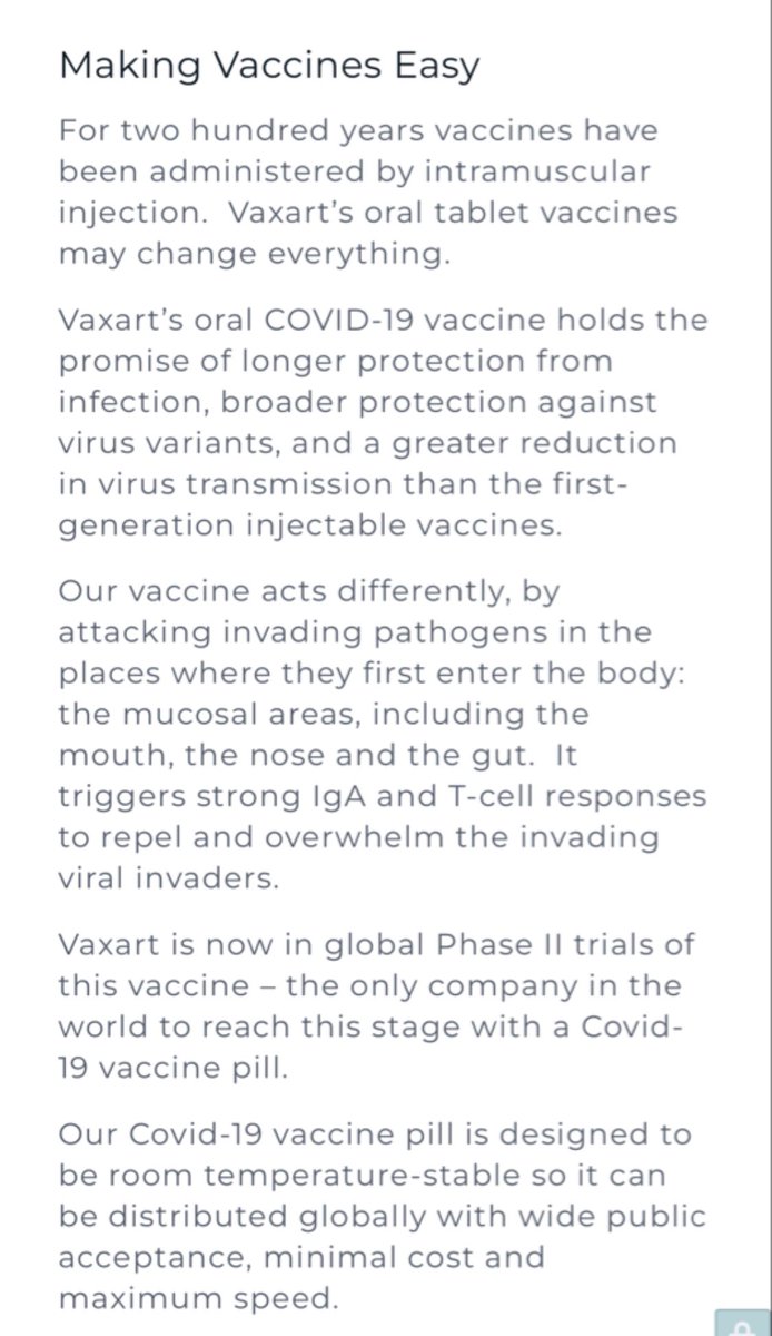 <a href="/Vaxart/">Vaxart</a> $VXRT Pill 💊 vaccine &amp; booster the ONLY company in the WORLD 🌎 in P2. “Great Neutralizer” Neutralizes infection &amp; transmission in the mucosa. Triple threat protection. Mucosal, Systemic &amp; Gut Immunology. <a href="/SenateDems/">Senate Democrats</a> <a href="/GOP/">GOP</a> <a href="/NaphiSoc/">Cali Dreaming NaphiSoc </a> <a href="/DCGreenZone/">DCGreenZone1 🐭</a> <a href="/BNNUK/">BNN United Kingdom</a> <a href="/PMOIndia/">PMO India</a> READ IT🔥