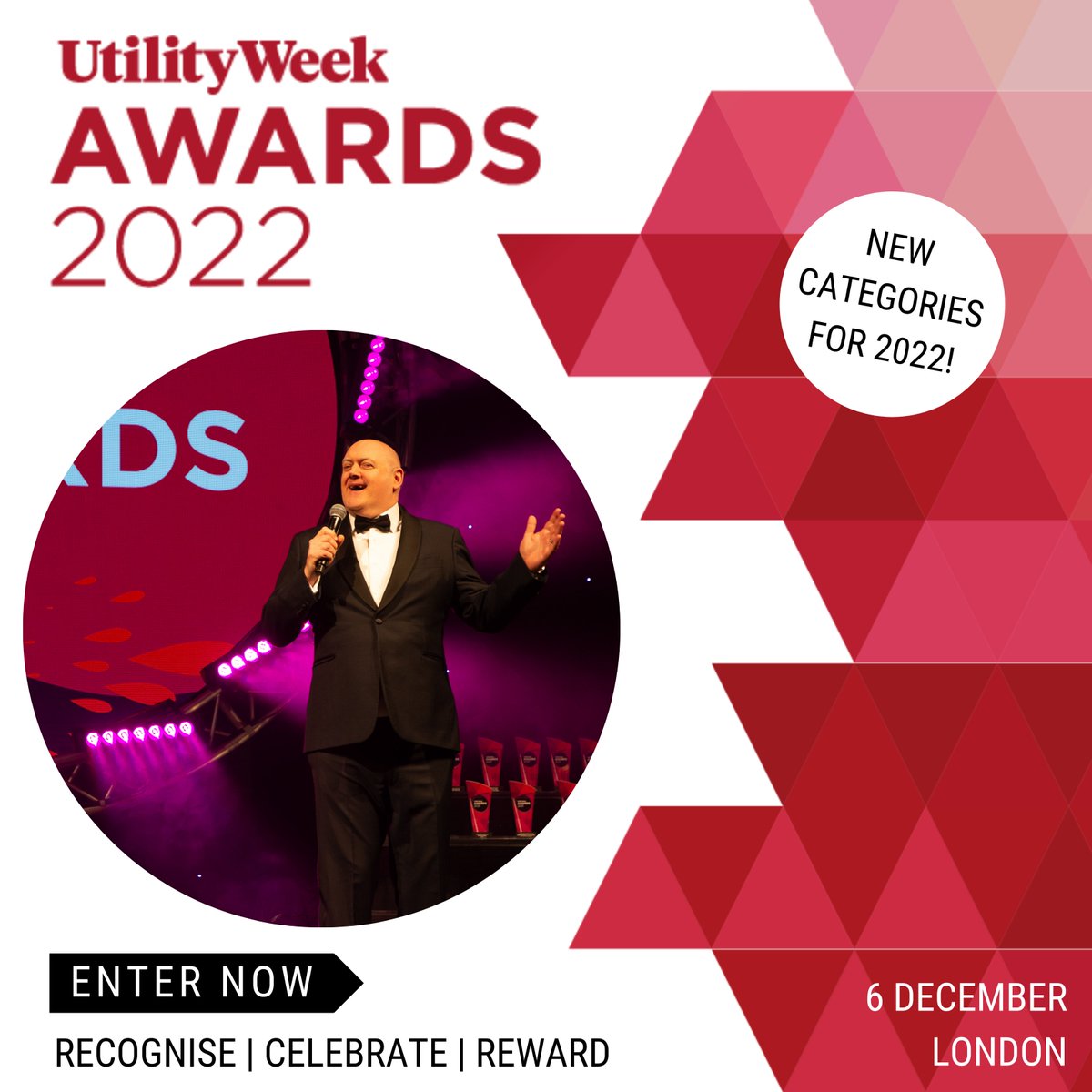UtilityWeekLive's tweet photo. It’s time to dust off the tux, the high heels and sequins as the Utility Week Awards are back! View the categories and enter here: https://t.co/d2O6bn5F0a #UWA22 #UtilityWeekAwards https://t.co/fUfyhtXHwM