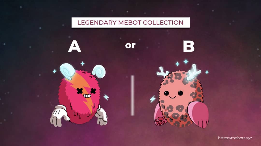 ForeveToday's tweet photo. Legendary Mebot Collection:

Which one is your favourite legendary Mebot?
❤️  A 
🔁  B

#mebots #bioavatar #crypto #nft #Poll https://t.co/c8DkQSTKJ4