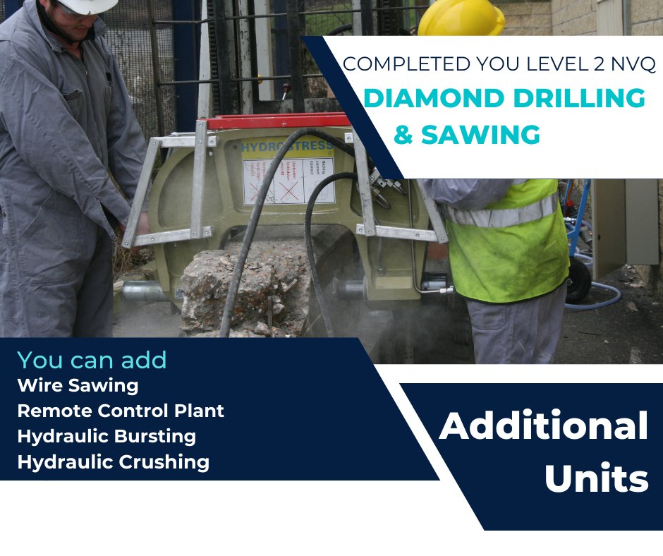 Did you know if you have already completed your Level 2 NVQ Diamond Drilling and Sawing Qualification, you can complete additional units to add to your qualification and CSCS Card.