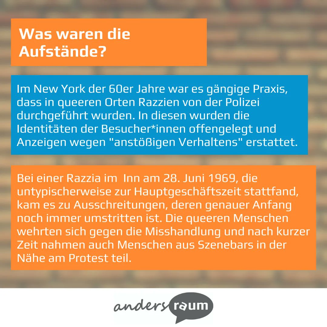 Heute jähren sich zum 53ten Mal die #StonewallRiots
