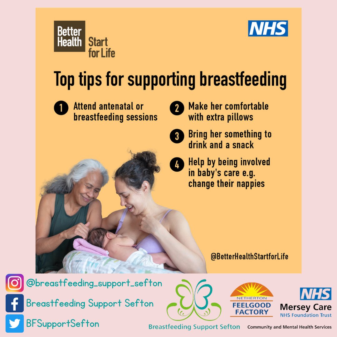 Partners and family are a hugely important source of breastfeeding support. 

Here are a few ways you can support someone who is breastfeeding. 

#NationalBreastfeedingWeek 

nhs.uk/conditions/bab…