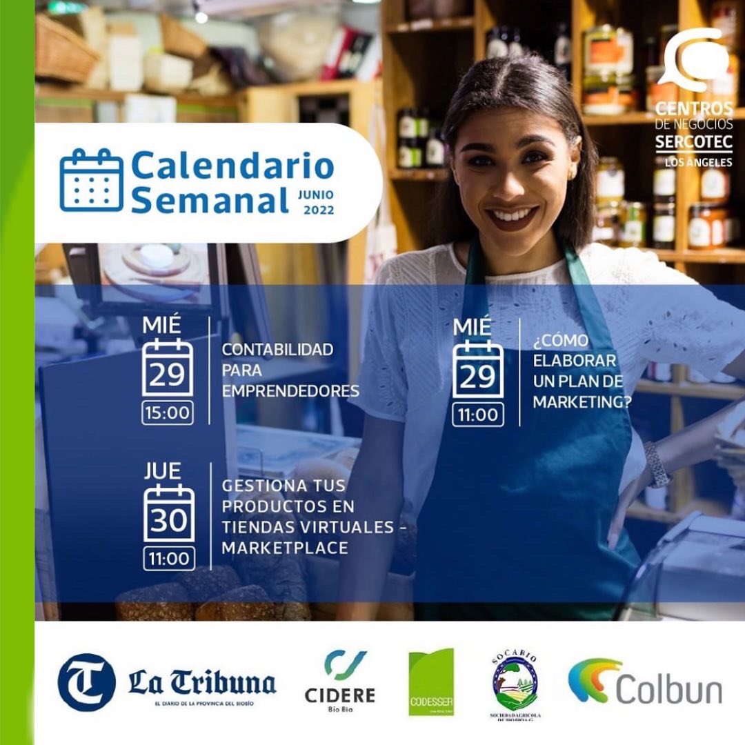 CodesserC's tweet photo. #CodesserInforma: 
Terminamos #junio con estas excelentes actividades en los Centros de Negocio Sercotec operados por #Codesser. 
Recuerda seguir a cada cuenta para más información. 
¡Buena semana! 

#ApoyandoelDesarrollo #apoyandolaspymes #apoyandoemprendedores https://t.co/fOx5Gvrkc8