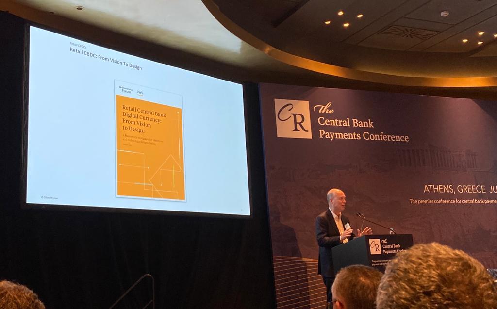 CurrencyResearc's tweet photo. We're moving on to discussions around retail #CBDCs at #CBPC2022 in Athens.
Presentations from @OliverWyman, @WorldBank, and @GieseckeNews on #design, #offlinepayments, #mobilemoney, and #financialinclusion. https://t.co/E3sH3O50x3