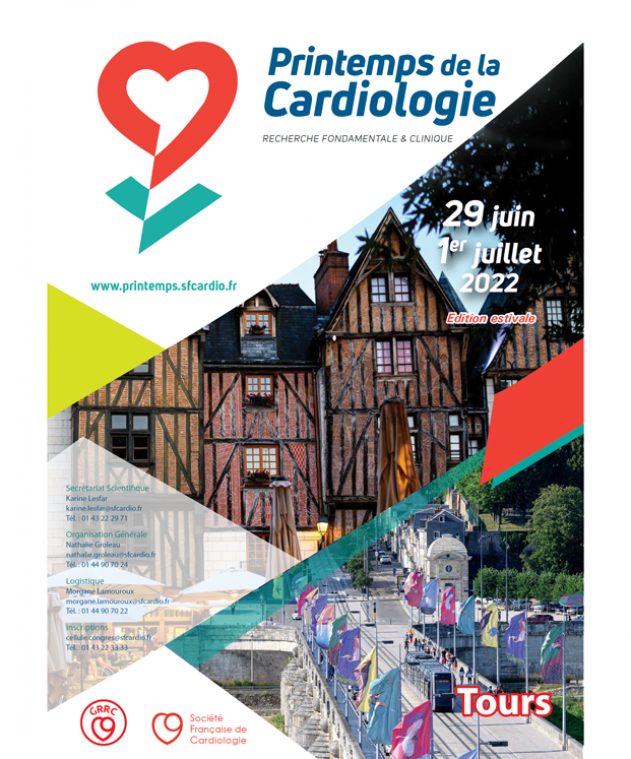 GRRC_SFCardio's tweet photo. Our annual meeting (Printemps de la Cardiologie) on basic and clinical research in #cardiovascular diseases is approaching. We are back in-person in TOURS. Will be great to see all together, pushing #cardiovascular research to the top... and beyond. @JeremyFauconni1 @SFCardio https://t.co/jB7lsC3olF