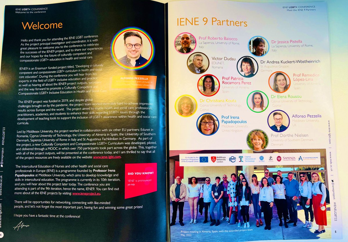 AlfPezzella's tweet photo. The conference brochure is here! 

It’s happening this Friday! 🏳️‍🌈 #IENELGBT22 @MiddlesexUni 

#pride #PrideMonth #LGBT https://t.co/NCh23qWSRg