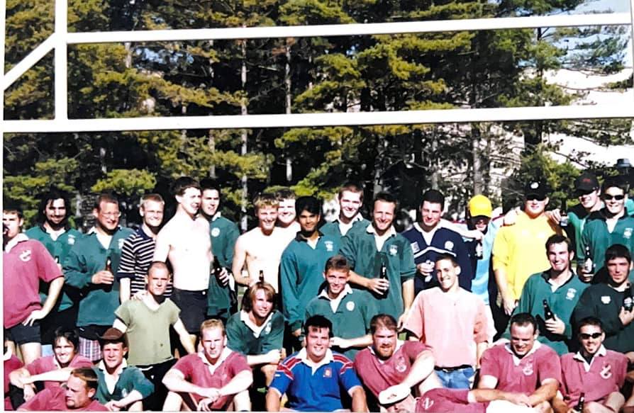A sweet alumni rugby game picture from the late 1990's! <a href="/ColinMatthew14/">Colin Matthew he/him</a> <a href="/Devine127/">Darrell Devine</a> <a href="/thewizardref/">Andrew McMaster</a> <a href="/laveryjohn4/">John Lavery</a> and so many more at the old field on campus and the alumni wearing <a href="/PtboRugby/">Peterborough Rugby</a> jerseys! <a href="/TrentURugby/">Trent Rugby</a> <a href="/TrentExcalibur/">Trent Excalibur</a> <a href="/TrentUniversity/">Trent University</a> <a href="/TrentAlumni/">Trent Alumni</a>
